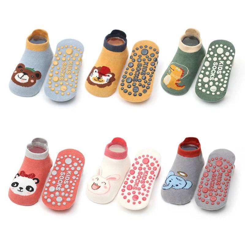 6 Pairs Kids Cotton Socks Cute Cartoon Animal Pattern Comfy