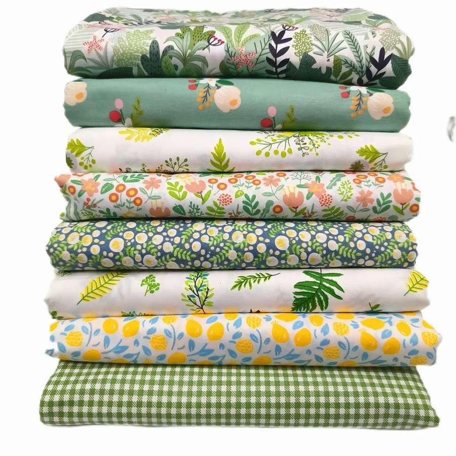 8PCS 20x 25cm Squares Cotton Craft Fabric Cloths for DIY Bun