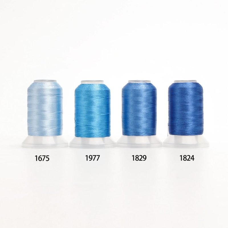 Blue Embroidery Thread Cones, Four Shades