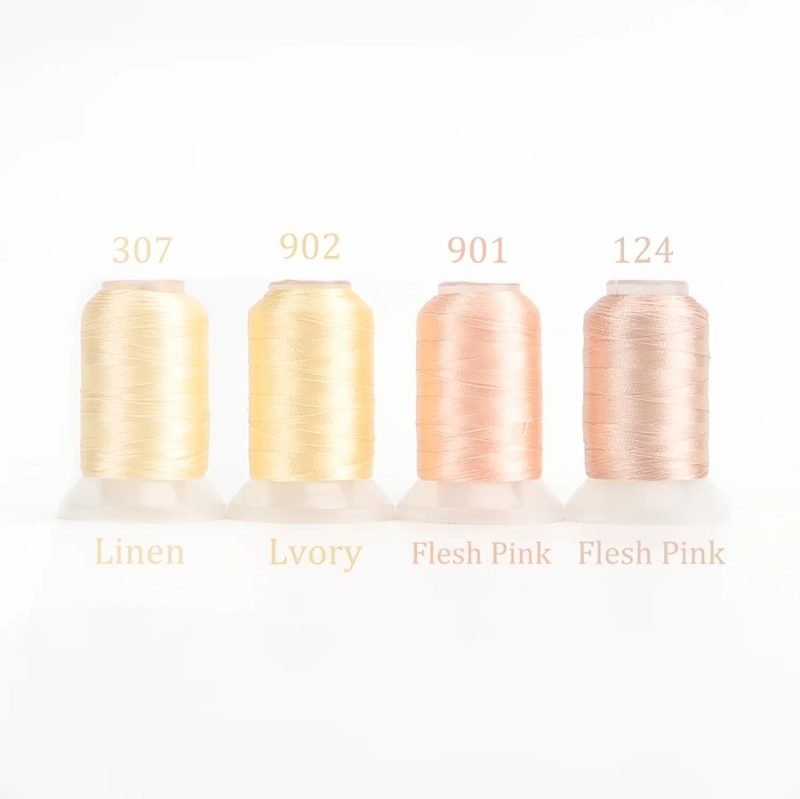Neutral Embroidery Thread Cones, Four Shades