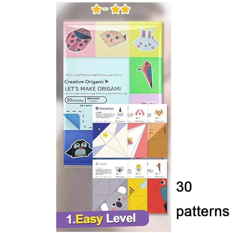Origami Kit 30/96 Sheets Origami Paper Craft Guiding Book DI