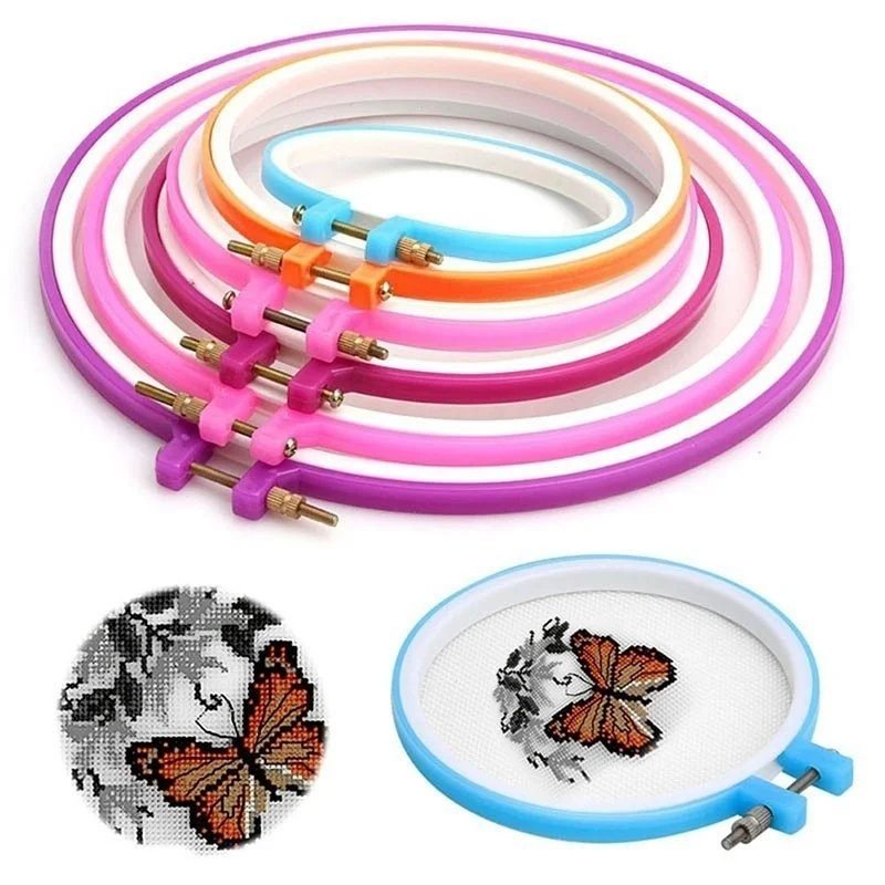 Plastic Embroidery Hoops, Five Sizes